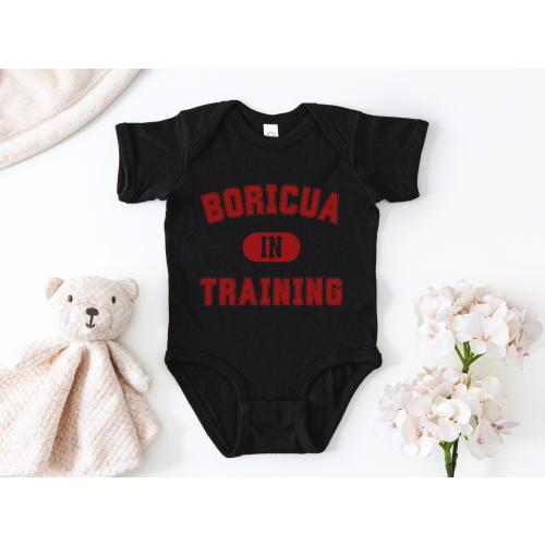 BORICUA IN TRAINING Baby Bodysuit Puerto Rico Baby Clothes Cute Gift for Puerto Rican Mom Baby Shower Gift Toddler Clothing Madrina Godchild