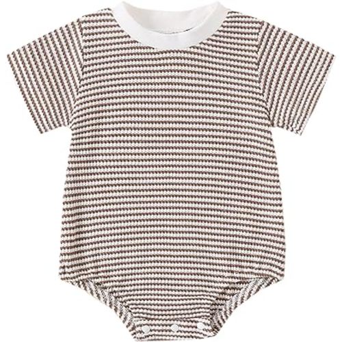 Baby Bubble Romper Summer Unisex Boy Girl Clothes Outfit Newborn Spring Waffle Cotton Infant Short Sleeve Bodysuit