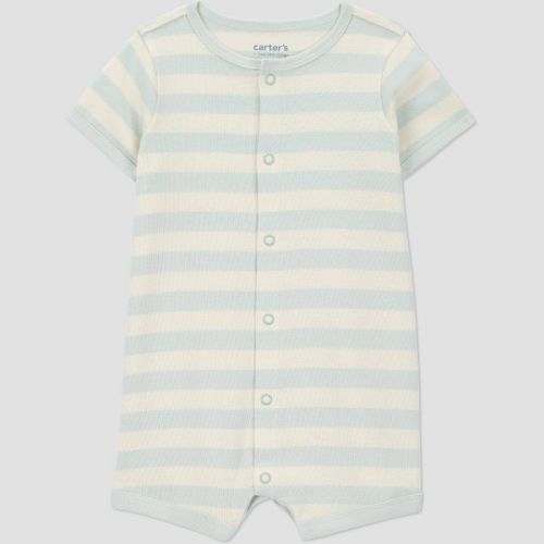 Carter's Just One You® Baby Boys' Short Sleeve Striped Romper - Green 6M