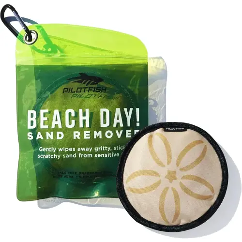 Pilotfish Beach Essentials Sand Remover Bag, Gentle Skin-Friendly Formula with 7 Natural Ingredients, Free of Talc and Fragrance, Sand Removal Beach Accessories, Must Haves, Gifts for Women