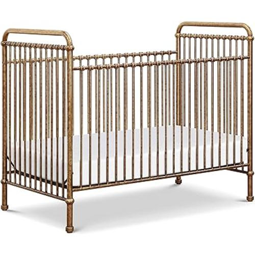 NAMESAKE Abigail 3-in-1 Convertible Metal Crib in Vintage Gold, Greenguard Gold Certified