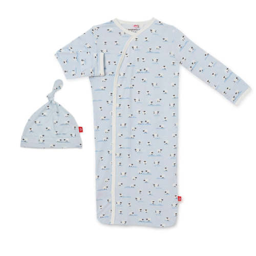 blue baa baa baby modal magnetic gown set