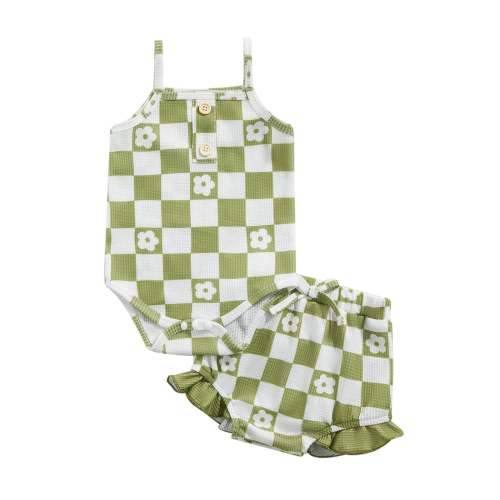 Checkerboard Flower Waffle Set