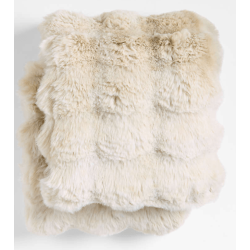 Pucker Arctic Ivory Faux Fur Baby Stroller Blanket