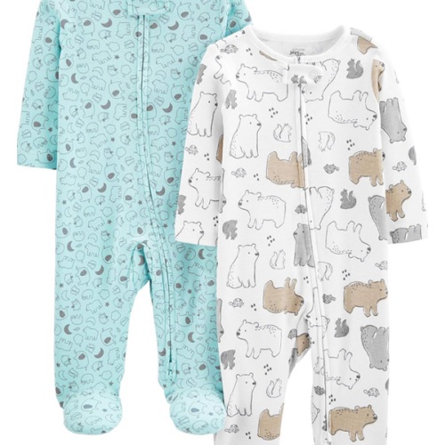 Simple Joys by Carter's Baby Neutral 2-Pack Cotton Footed Sleep and Play
