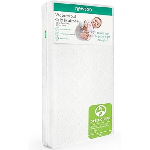 Newton Baby Crib Mattress and Toddler Bed - Waterproof - Ultra-Breathable Proven to Reduce Suffocation Risk, 100% Washable, Better Than Organic, 2-Stage Removable Cover, Deluxe 5.5" Thick - White