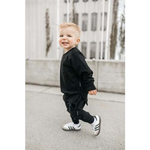 Kids Waffle Top - Black - Little Bipsy