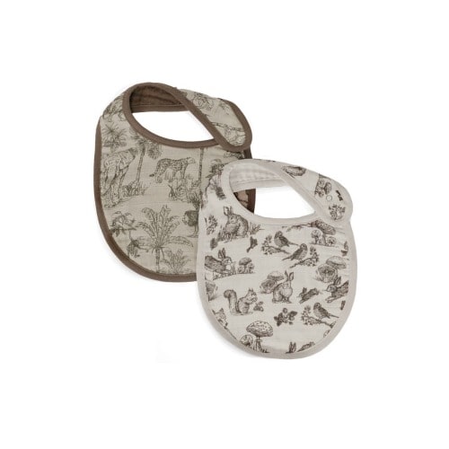 Assorted 2-Pack Organic Cotton Muslin Baby Bibs