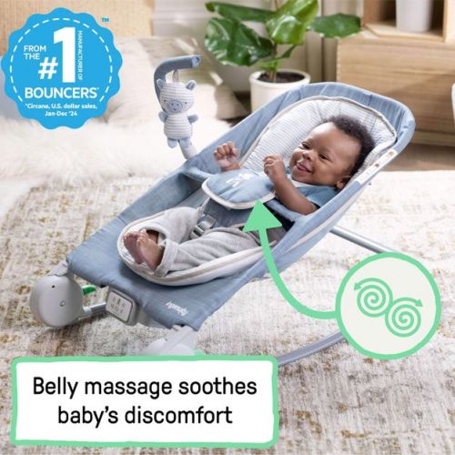 Ingenuity 2-in-1 Happy Belly Rock To Bounce Massage Baby Seat