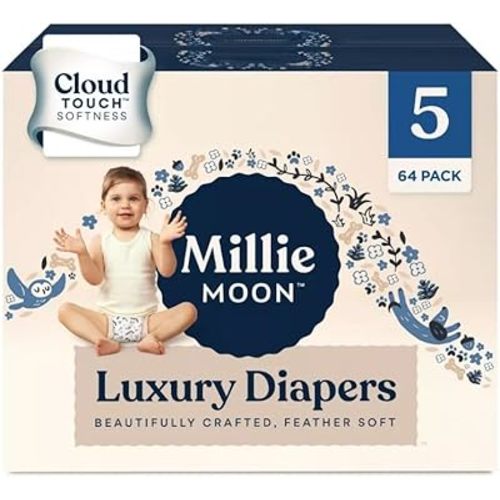Millie Moon Luxury Diapers (Size-5 and Count-64) White(Pack of 1)