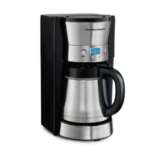 Hamilton Beach Thermal 10C Coffee Maker 46899R: Chrome Silver, 10 Cup Drip, Electric, Cone Filter, Thermal Carafe