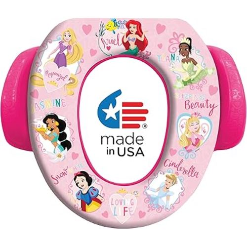 Disney Princess "Loving Life" Soft Potty Seat and Potty Training Seat - Soft Cushion, Baby Potty Training, Safe, Easy to Clean