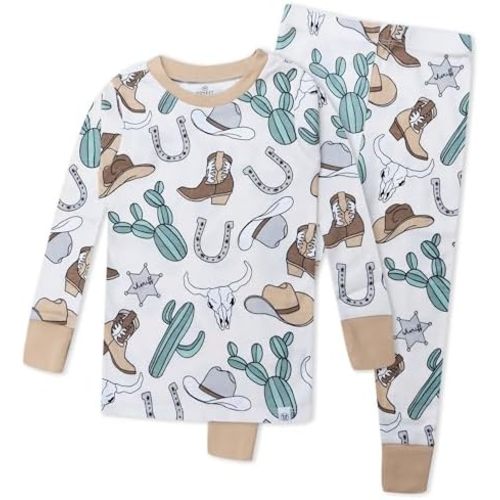 HonestBaby 2-Piece Pajamas Sleepwear Pjs 100% Organic Cotton for Baby, Toddler, Kids, Boy
