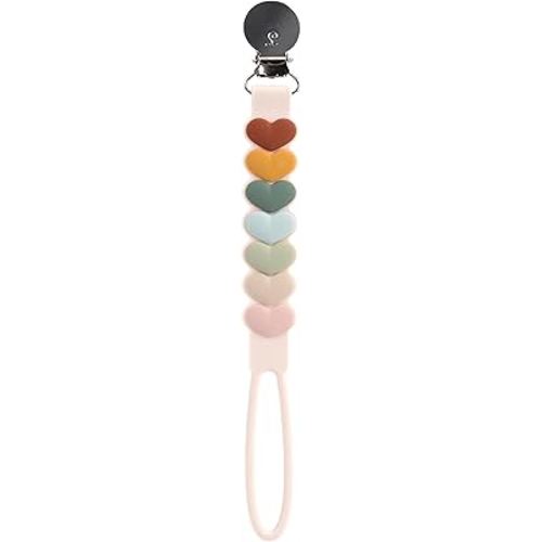 Loulou Lollipop Beadless Silicone Pacifier Clip (Sweetheart, Multi)