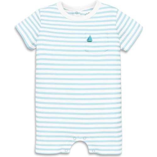 Baby Embroidered Stripe Pocket Shortie, Saltwater White Stripe - Primary | Maisonette