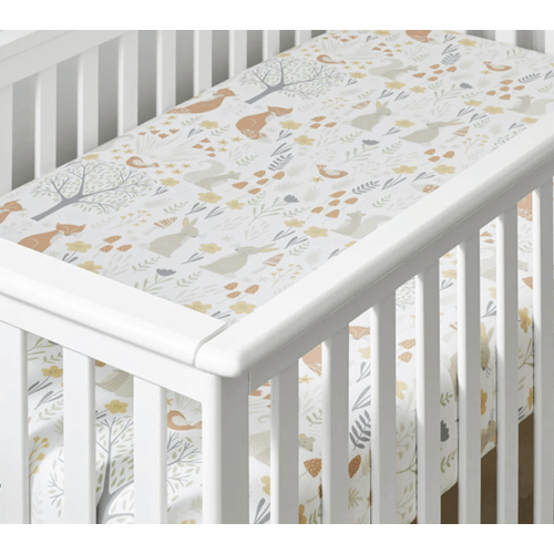 Forest Animals Classic Cool Organic Cotton Percale Fitted Crib Sheet