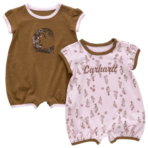 Carhartt Floral Short-Sleeve Romper 2-Piece Set for Babies