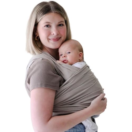 snuggle me Baby Wrap | Hands-Free Baby Wraps Carrier, Easy-Tie Baby Sling Carrier, Baby Carrier Wrap with Organic Cotton, Baby Wearing Wrap for Newborns from 0 to 18 Months (7-35 lbs) - Birch