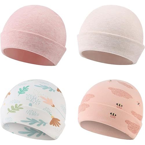 Zsedrut Spring Infant Hospital Beanie Newborn Baby Girls Cotton Hat Tolddler Boy Soft Double-Layer Hat