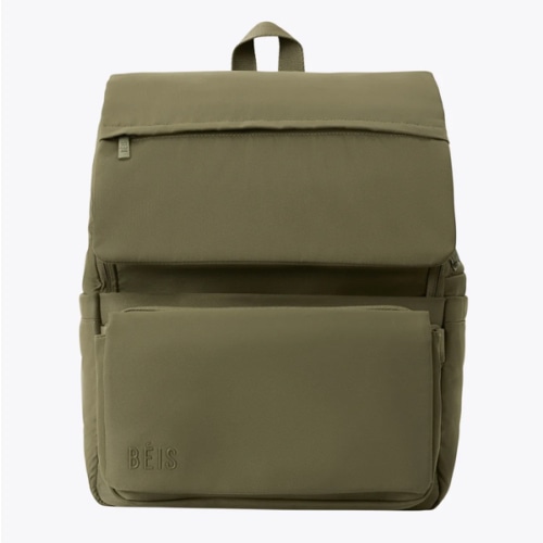 BÉIS 'The Ultimate Diaper Backpack' in Olive - Green Backpack Diaper Bag