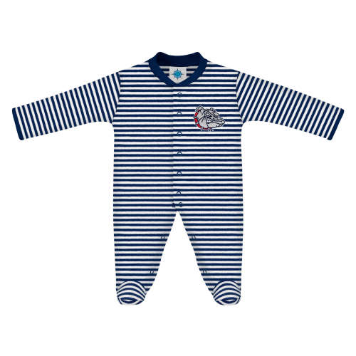 Gonzaga Bulldogs Striped Footed Romper | College Baby