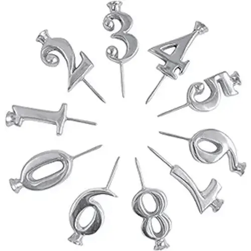 Mariposa Number Candle Holder Set, Set of 10, Silver