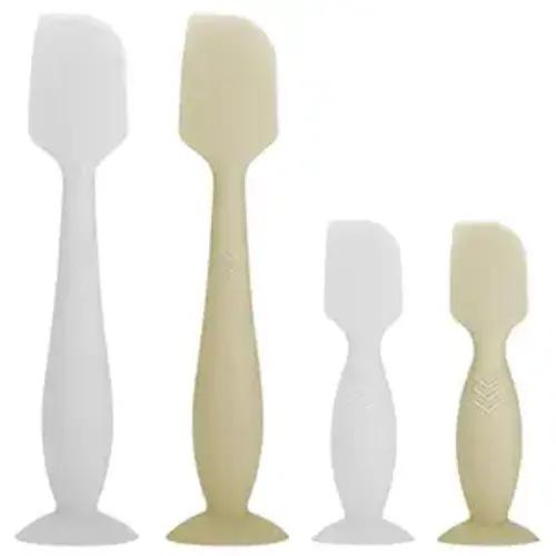 Bemei 4-Pack Baby Diaper Cream Spatula - Baby Diaper Cream Applicator for Butt Paste Diaper Cream - Newborn Baby Essentials,Baby Shower Gifts - white+brown
