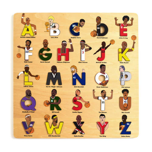 Basketball Legends Wooden Alphabet Puzzle – Alphabet Legends US