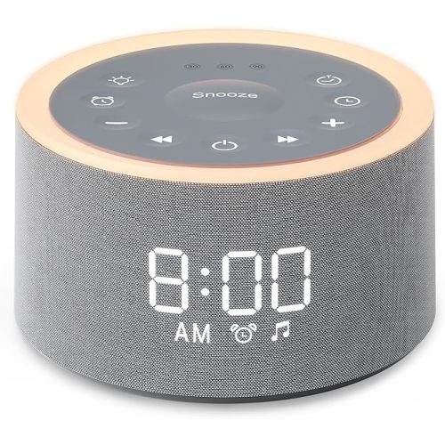 Dreamegg D1+ Sound Machine & Alarm Clock - Sound Machine for Sleep, White Noise Machine with 29 Soothing Sounds, Night Light, 0-100% Dimmable, White Noise Alarm Clock for Bedrooms Adults Baby