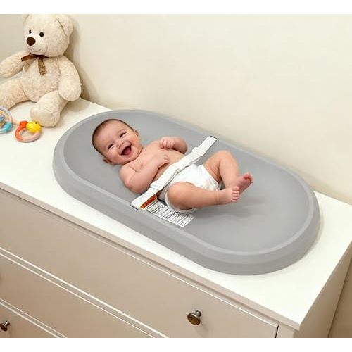 Baby Changing Pad - Lightweight Wipeable Foam Changing Pad, Comfortable and Waterproof, Fits All Changing Table, 30"x 15.6", Gray