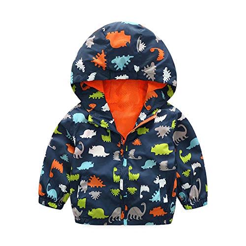 Banibear Boys' Hooded Dinosaur Jacket Windbreaker Outerwear