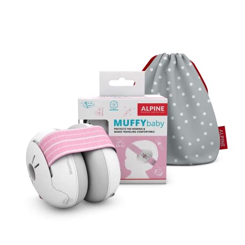 Alpine Muffy Baby Ear Protection for Babies and Toddlers up to 36 Months - CE & ANSI Certified - Noise Reduction Earmuffs - Comfortable Baby Headphones Against Hearing Damage & Improves Sleep - Pink