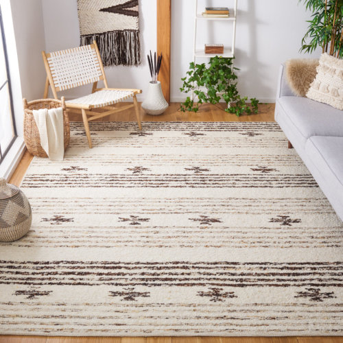 Union Rustic Abbie-Lea Natura Hand Woven Wool/Cotton Southwestern Rug in Ivory/Black & Reviews | Wayfair