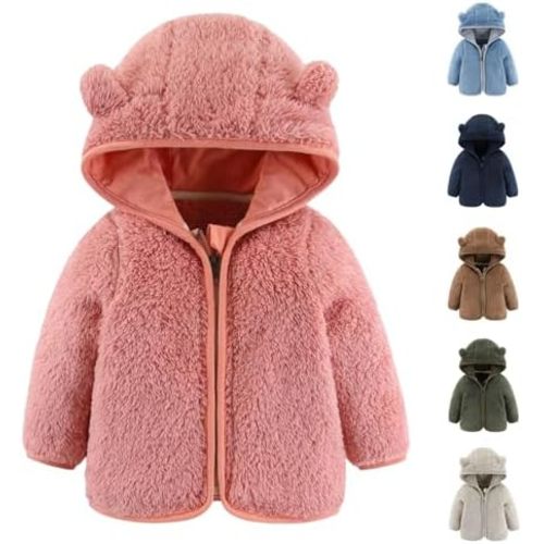 Baby Girls Boys Winter Coats Toddler Warm Fleece Hooded Jackets Newborn Baby Girl Clothes Cute Baby Boy Girl Outfits