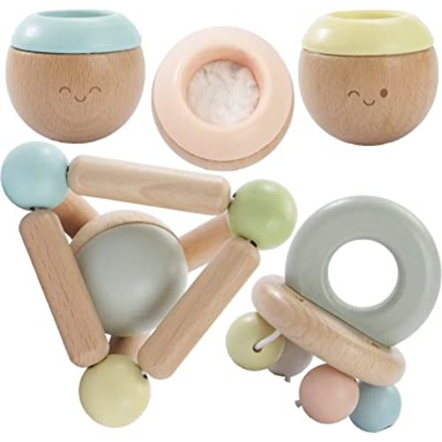 MONTESSORI MAMA Sensory Toys Baby Teething Toys & Baby Rattle | Sensory Bin for Baby Toys 6 Months and Infant Toys 6 Months | Autism Sensory Toys Newborn Toys | Sensory Toys for Babies Baby Gifts