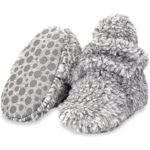 Zutano Unisex Furry Baby Booties with Grippers, Organic Cotton Lining, Baby Registry Must Haves