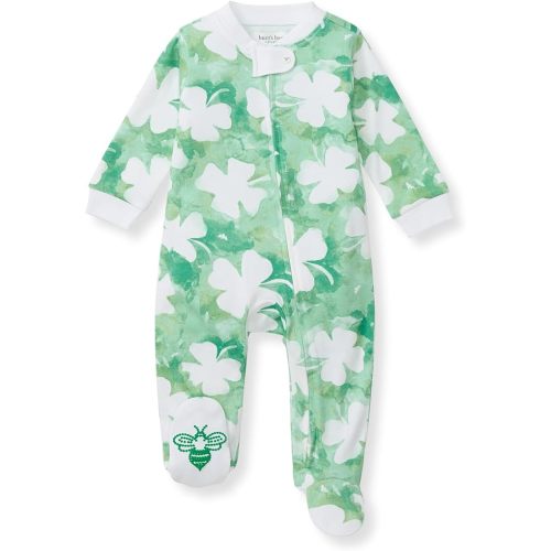 Burt's Bees Baby Boys' Sleep & Play PJs, 100% Organic Cotton One-Piece Zip Front Jumpsuit, Baby Boys Footie Pajamas & PJs