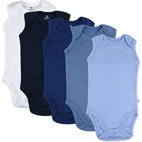 Amazon.com: HonestBaby Sleeveless Bodysuits One-piece 100% Organic Cotton for Baby Boys, Girls, Unisex, Ombre Blues, 24 Months: Clothing, Shoes & Jewelry