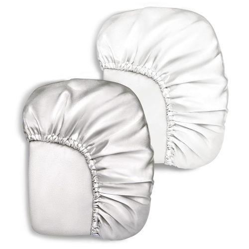 Pro Goleem Satin Pack n Play Playard Sheet Fitted 2 Pack Great for Baby Hair Silk Feeling 27x39 Inch Portable Mini Crib Sheet Playard Mattress Cover Unisex White and Gray