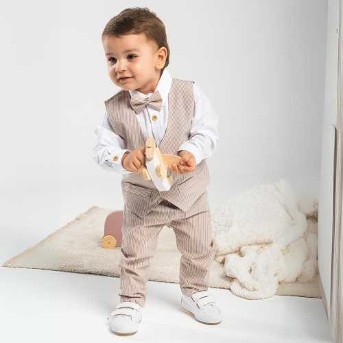 4-Piece Baby Boy Suit, Baby Boy Outfit, Baby Suit, Baby Boy Special Occasion Outfit, Baby Boy Birthday Outfit, Baby Vest Suit with Bow Tie