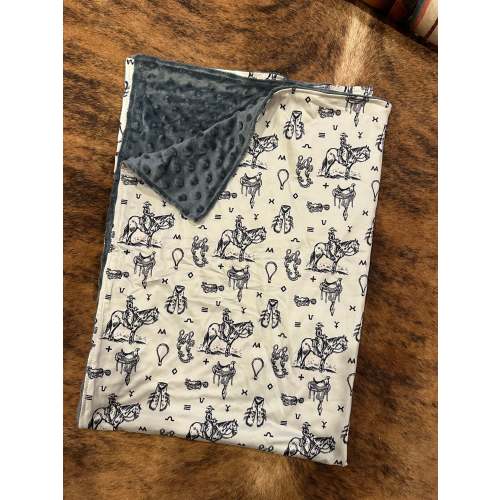 Ranch life baby Minky blanket