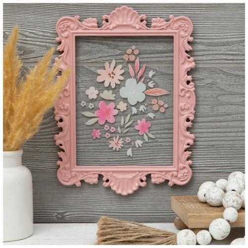 Pink Flowers Framed Wall Decor