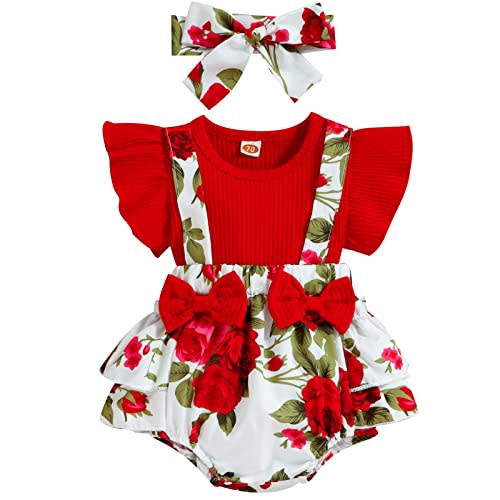 Mubineo Baby Girl Summer Clothes Outfits Sleeveless Lace Floral Romper Dress Newborn Outfit