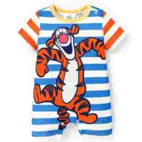 Disney Winnie The Pooh Baby Boys Girls Romper Short Sleeve Stripes Onesies Outfits Newborn to Infant Size 0/3-18M