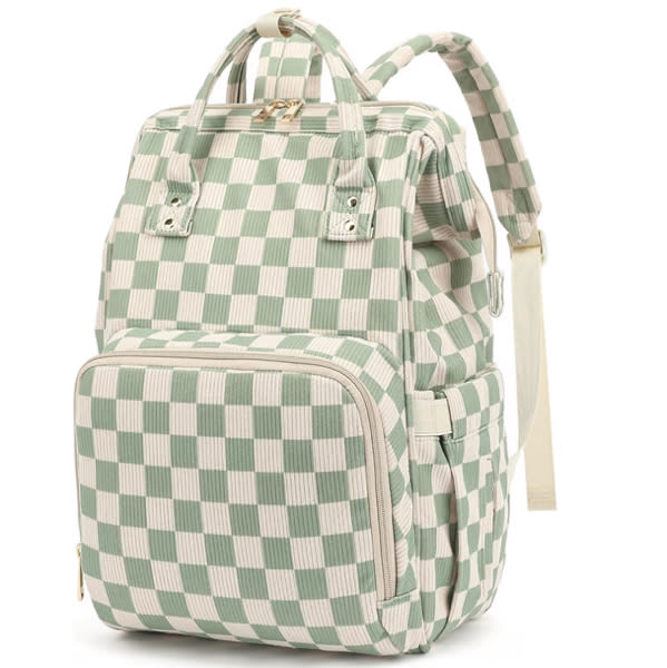 Amazon.com: Dezcrab Baby Diaper Bag Backpack for Mom, Large Capacity Travel Nappy Bag for Boys & Girls with Stroller Straps (Corduroy Checkered Green)