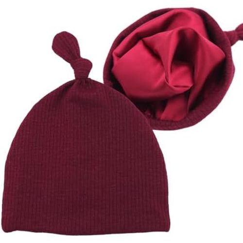 Silky Satin Lined Newborn Hat Hair Care Knot Beanie Hats for Infant Baby Boys Girls Caps 0-6 Months