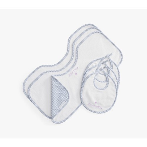 Gingham Bib & Burp Cloth Set | Pottery Barn Kids