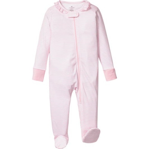 Stripe Fitted One-Piece Cotton Footie Pajamas, 0-3M