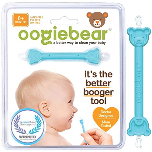 oogiebear - PATENTED CURVED SCOOP AND LOOP; The Safe Nasal Booger and Ear Cleaner - Baby Shower Registry. Easy Nose Cleaner Gadget for Infants and Toddlers. Dual Earwax and Snot Removal (Blue, Single) - 1 Count