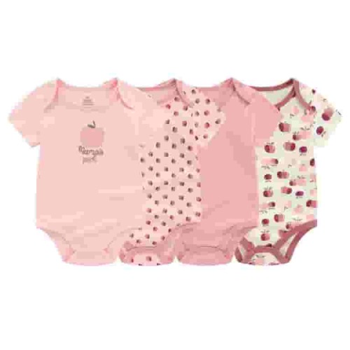 Falianni Baby Boy Girl Cotton Short Sleeve Bodysuits,4-Pack,Sizes 0-12M
